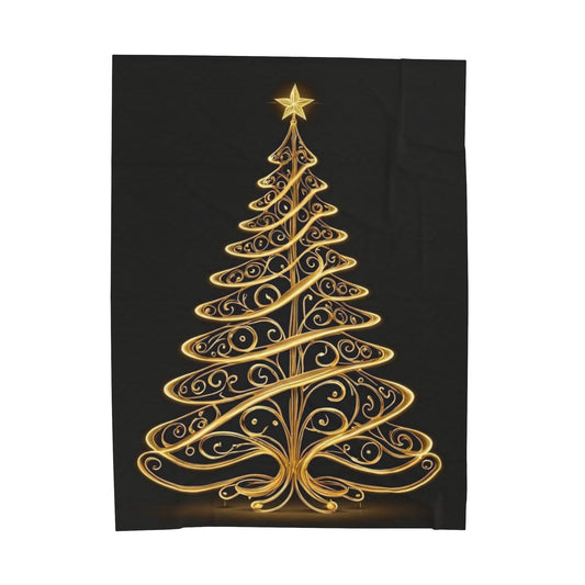 Golden Tree Velveteen Plush Blanket (ai B & J Collections)