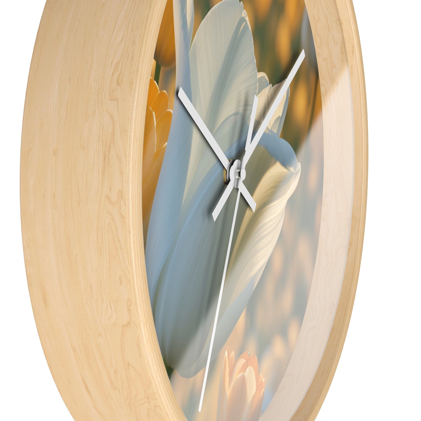 White Flower Tulip Wall Clock (SP Photography Collection)