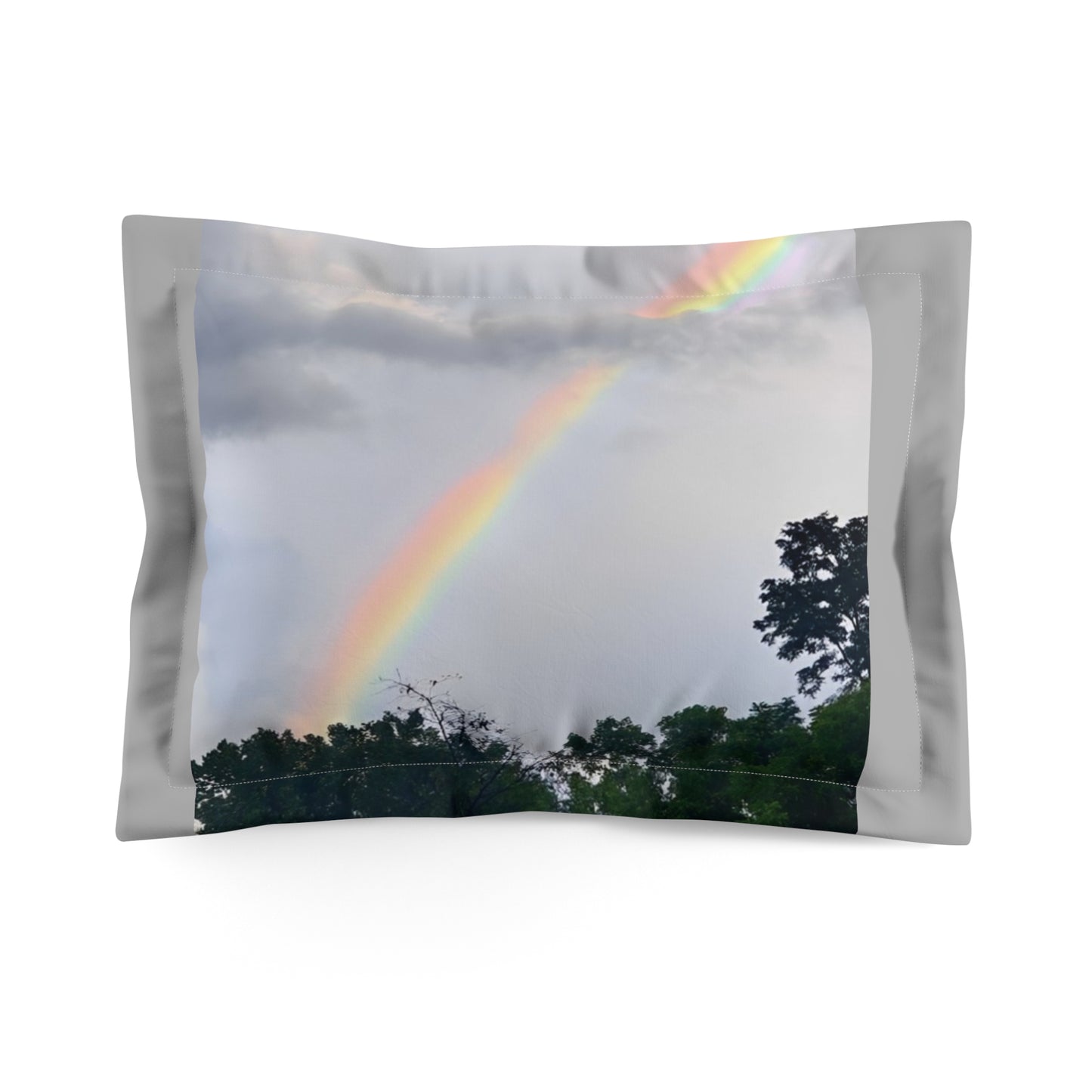 Rainbow Microfiber Pillow Sham (Enchanted Exposures By Tammy Lyne) GRAY