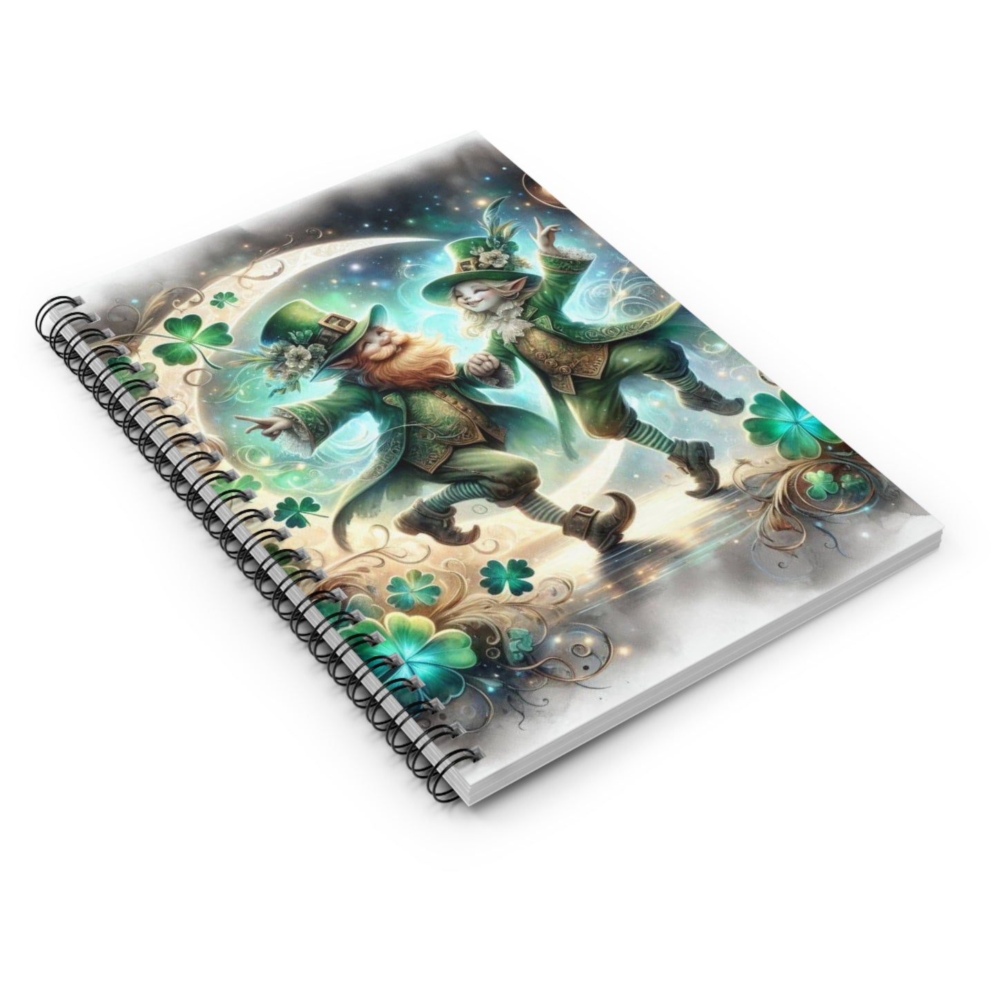 Leprechaun Dance Spiral Notebook - Ruled Line (aiB & J Collections)