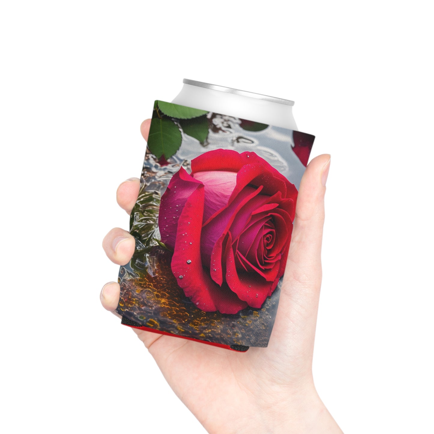 Red Rose Regular Can Cooler Sleeve (SP Photography Collection) RED