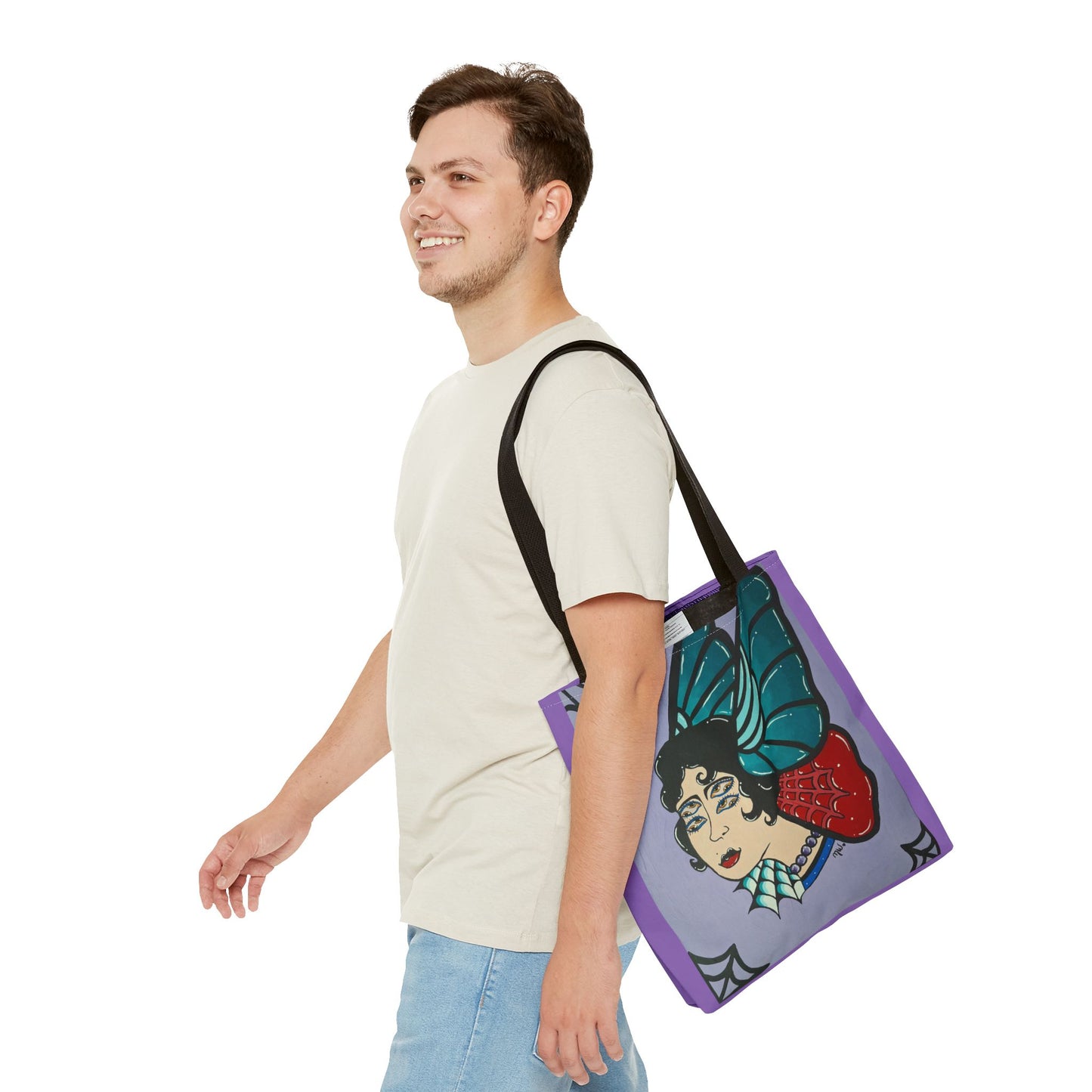 Lady Flutter Tote Bag (Peculiar Paintings Collection) PURPLE