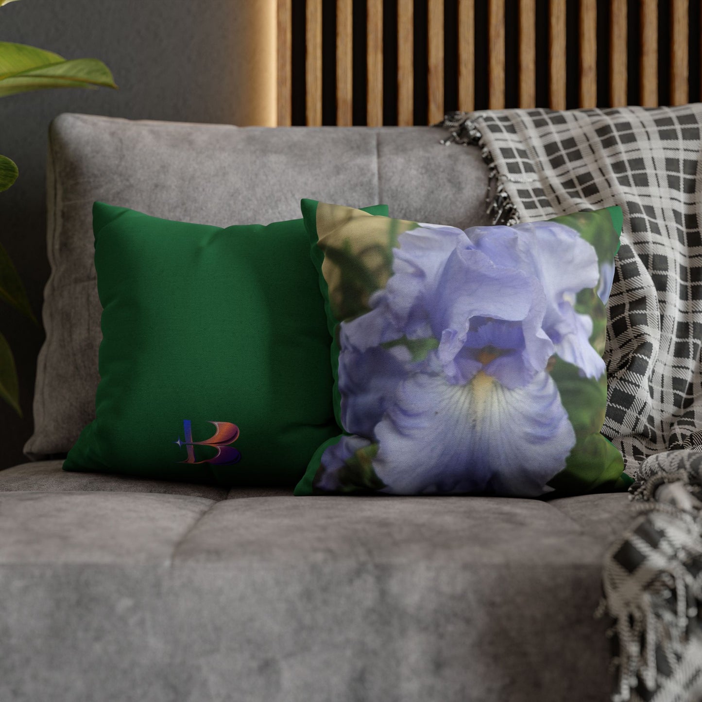 Spring Iris Pillow Case (B & J Collections) GREEN