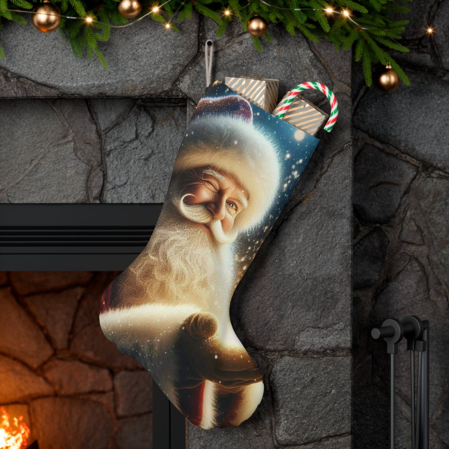 Santa Magic Stocking (ai B & J Collections) BLACK