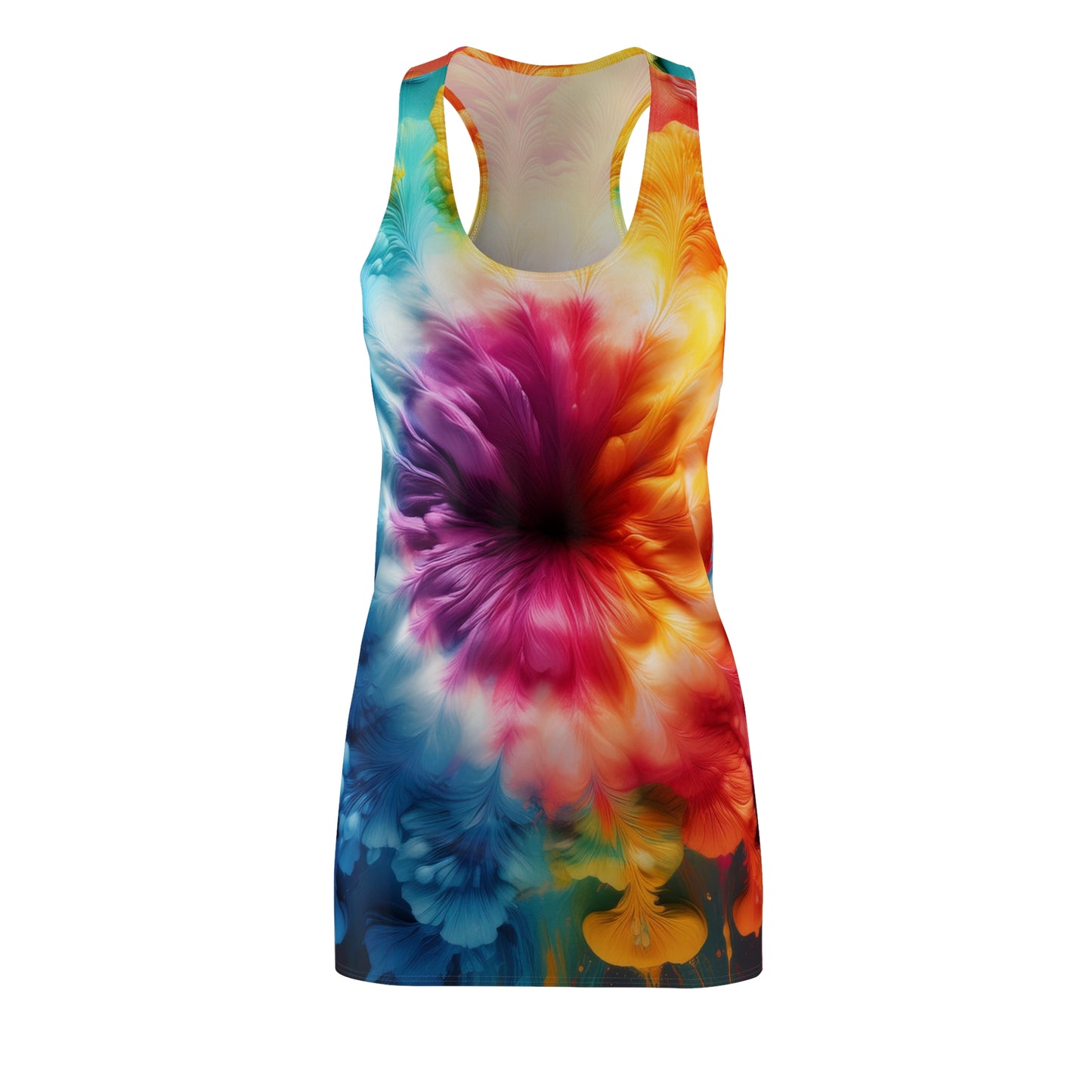 Cloud tie dye Women's Cut & Sew Racerback Dress (ai B & J Collections)