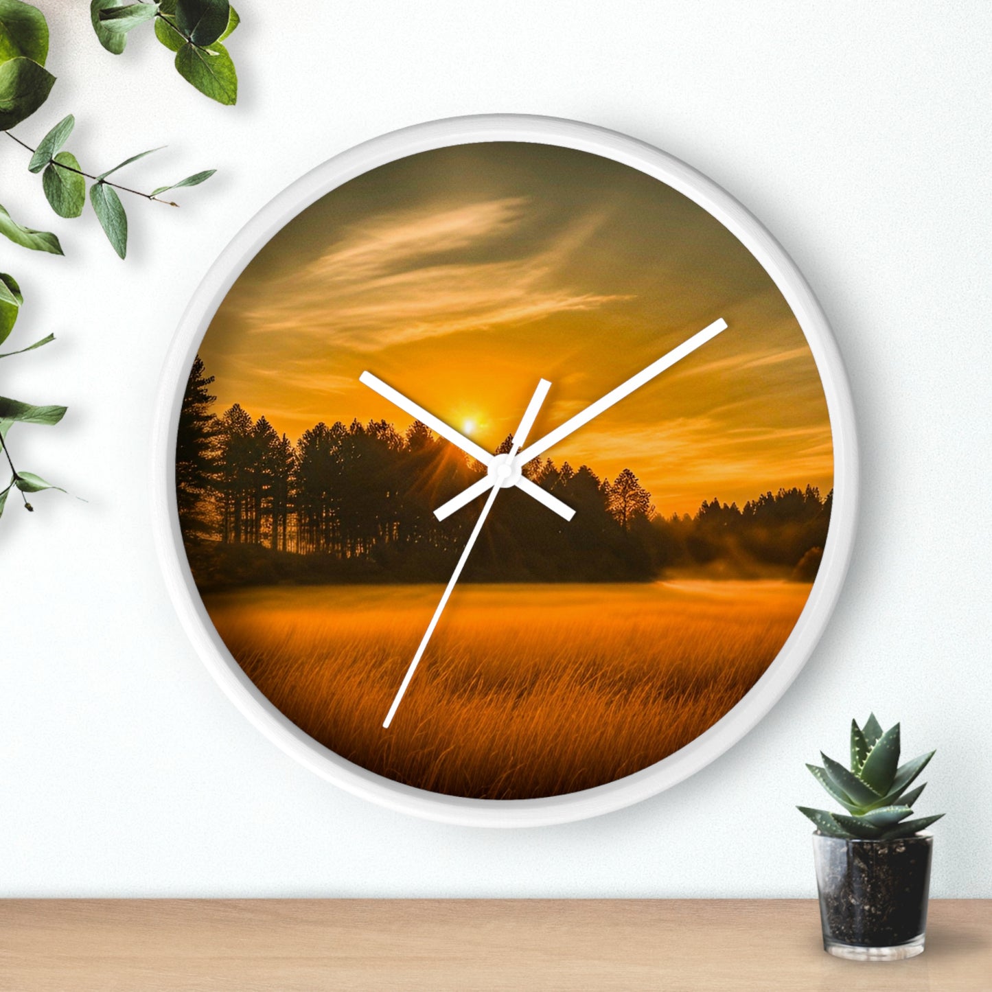 Field Sunset Wall Clock (SP Photography Collection)