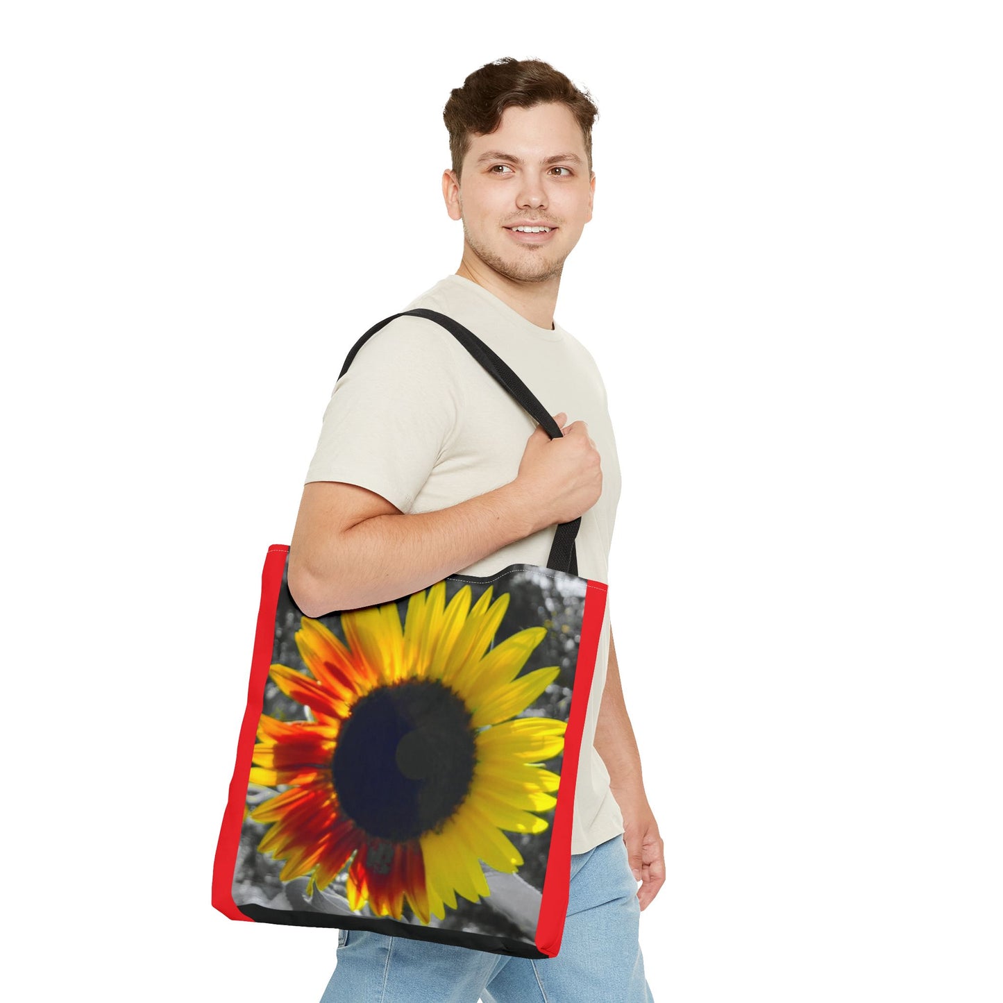 Mixed Sunflower Butterfly Tote Bag (Enchanted Exposures By Tammy Lyne) RED