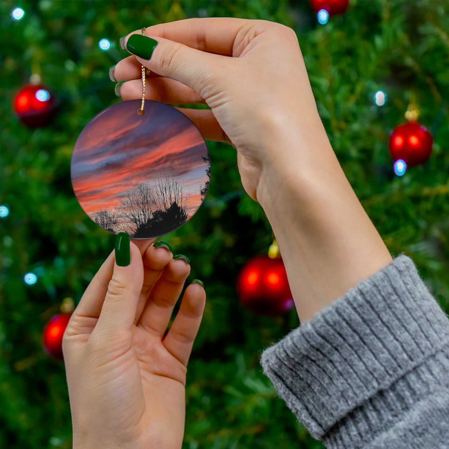 Pink Sky Ceramic Ornament (B & J  Collections)