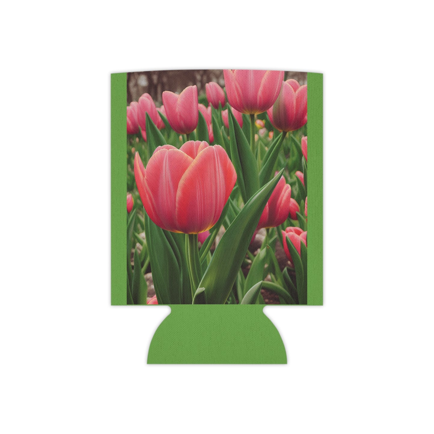 Pink Tulip Can Regular Cooler Sleeve (SP Photography Collection) GREEN