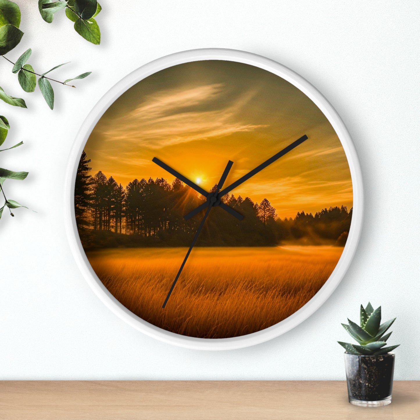 Field Sunset Wall Clock (SP Photography Collection)