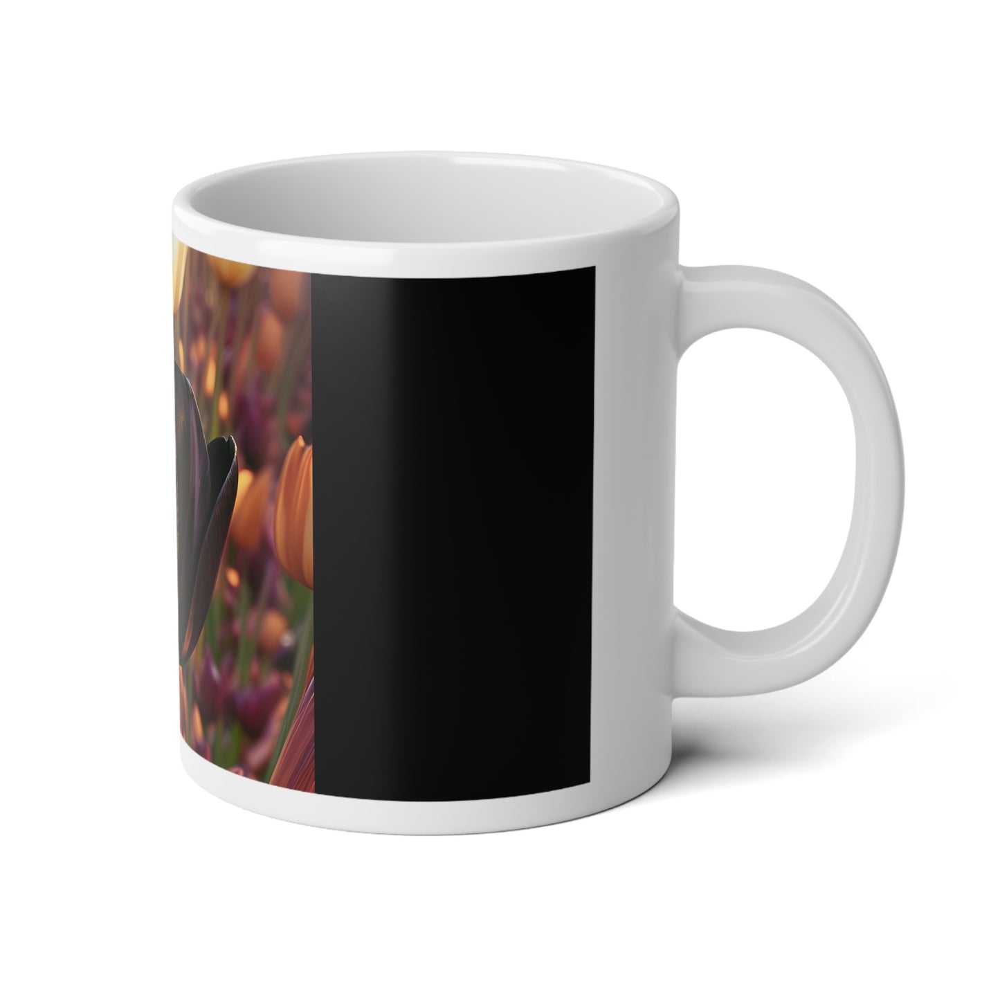 Purple Tulip Jumbo Mug, 20oz (SP Photography Collection) BLACK