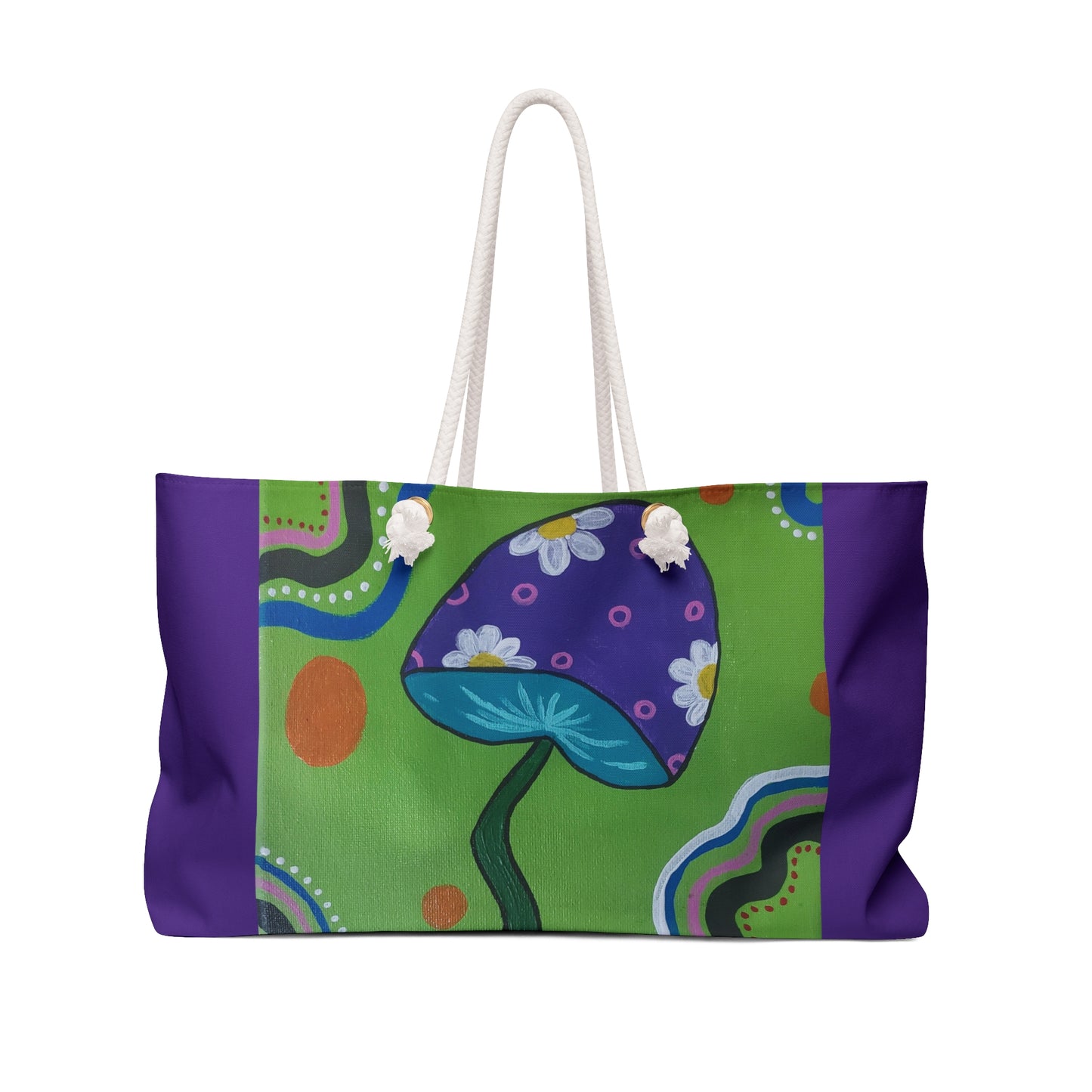 Marguerite Mushroom Weekender Bag (Peculiar Paintings Collection) PURPLE