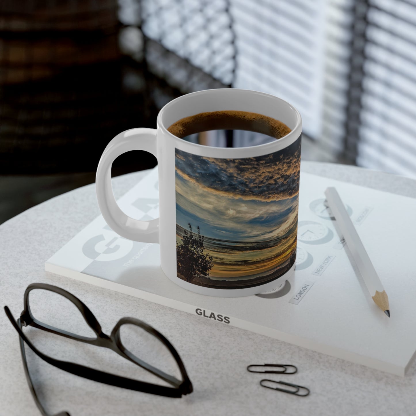 Sandy Skies Jumbo Mug, 20oz (SP Photography Collection) WHITE