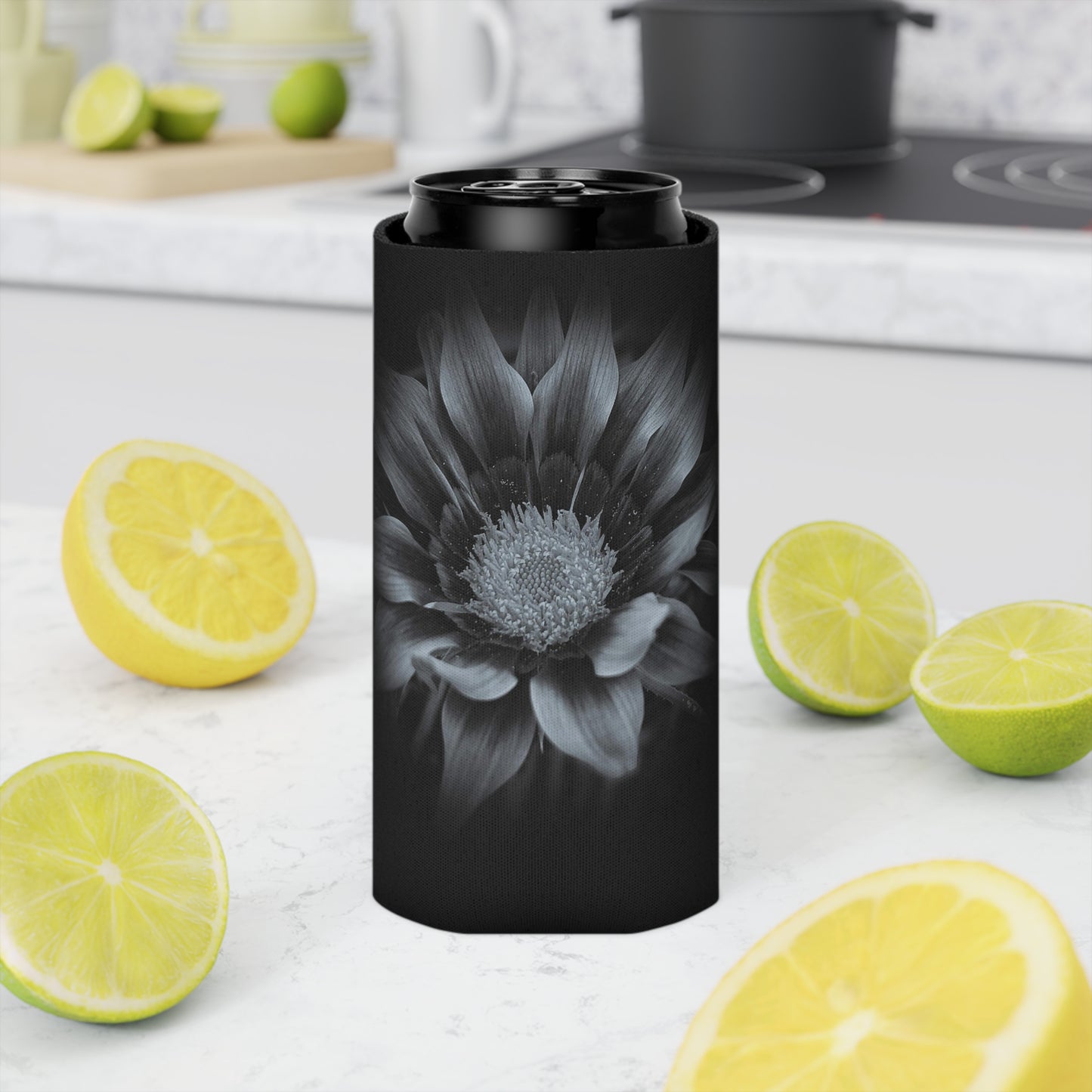 Midnight Bloom Can Slim Cooler Sleeve (SP Photography Collection) BLACK