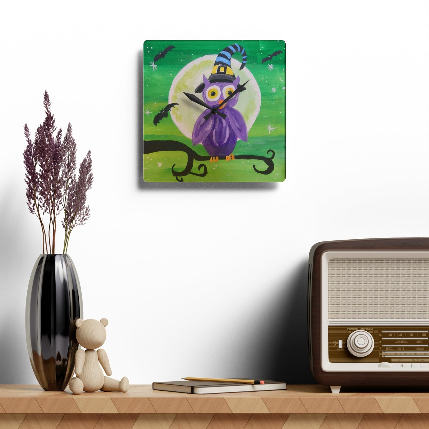 Night Owl Acrylic Wall Clock (Brookson Collection)