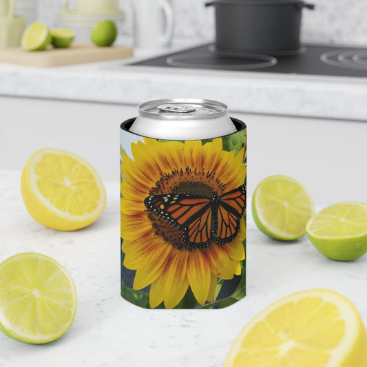 Happy Sunflower Can Regular Cooler Sleeve (Enchanted Exposures By Tammy Lyne) YELLOW