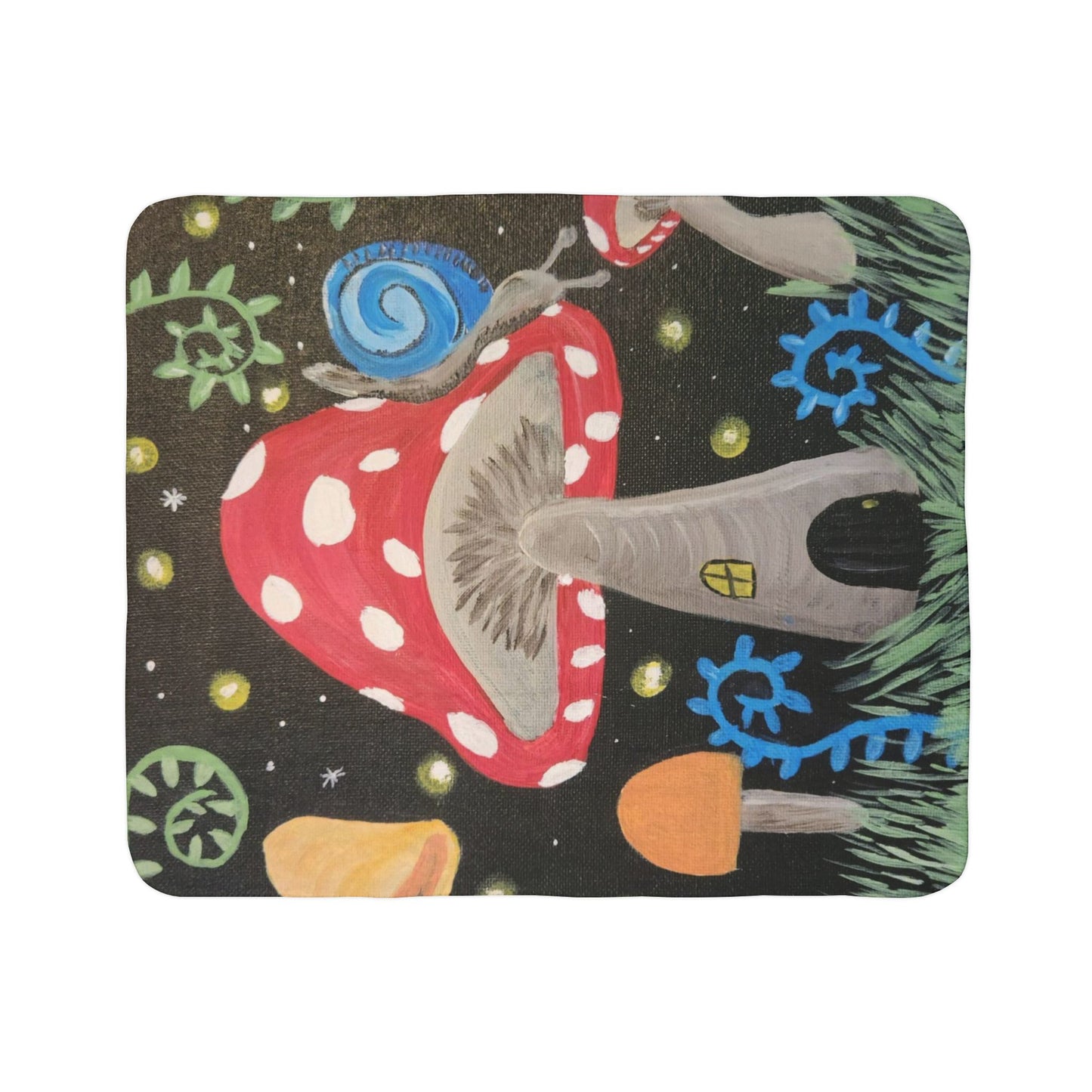 Magical Mushroom Fleece Sherpa Blanket (Brookson Collection)