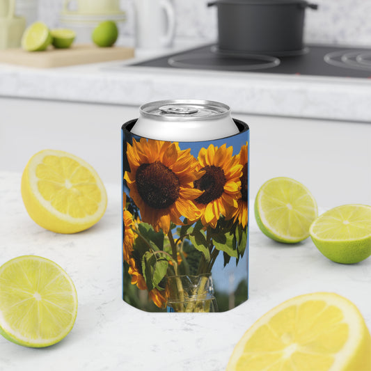 Sunflowers Can Cooler Sleeve (Custom Creations By Catelyn) BLUE