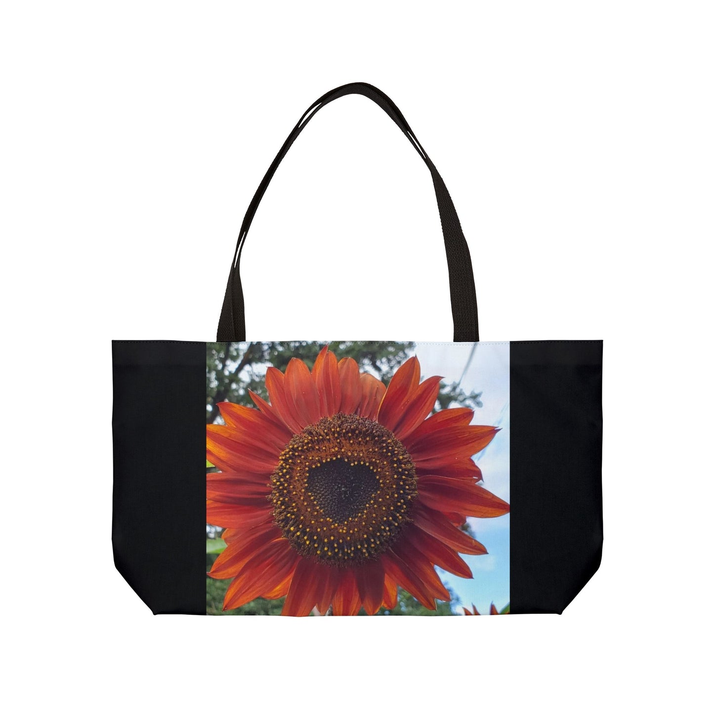 Heart Sunflower Weekender Tote Bag (Enchanted Exposures By Tammy Lyne Collection) BLACK