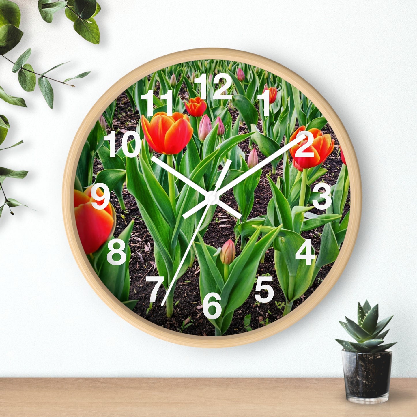 Red Tulips Wall Clock (SP Photography Collection)