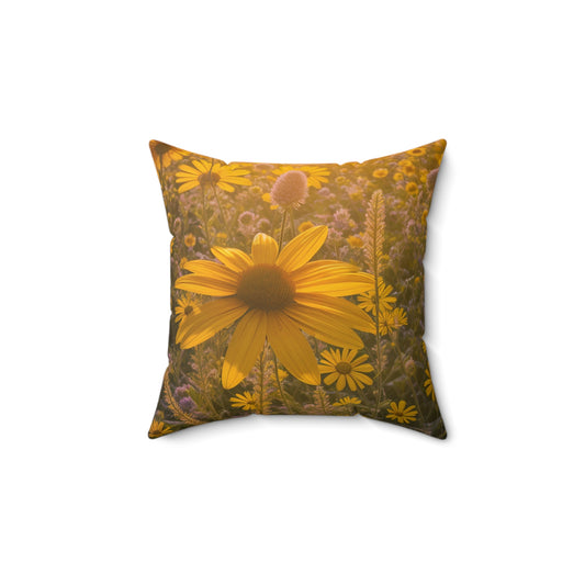 Narrow leaf Polyester Square Pillow (SP Photography Collection) BROWN