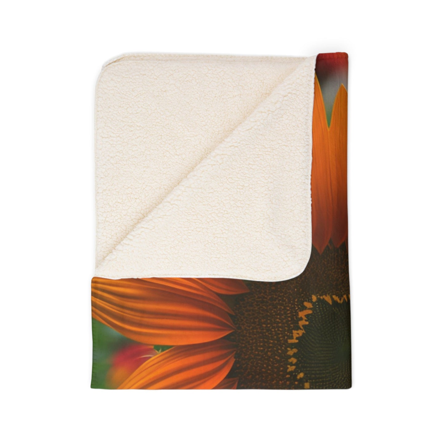 Orange Sunflower Fleece Sherpa Blanket (SP Photography Collection)