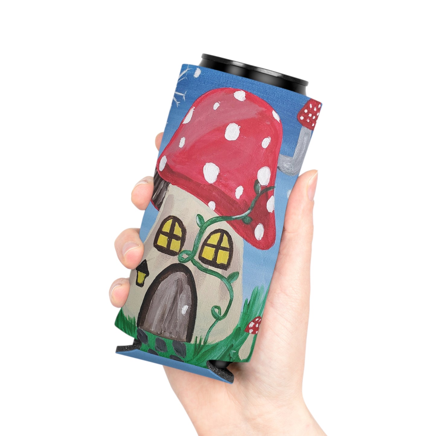 Fairy House Slim Can Cooler Sleeve (Brookson Collection) BLUE